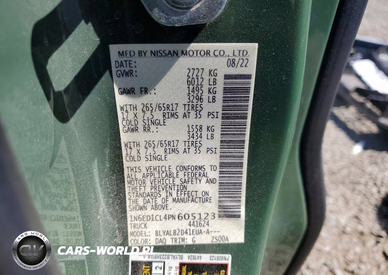 2023 Nissan Frontier Sv VIN:1N6ED1CL4PN605123 - 13