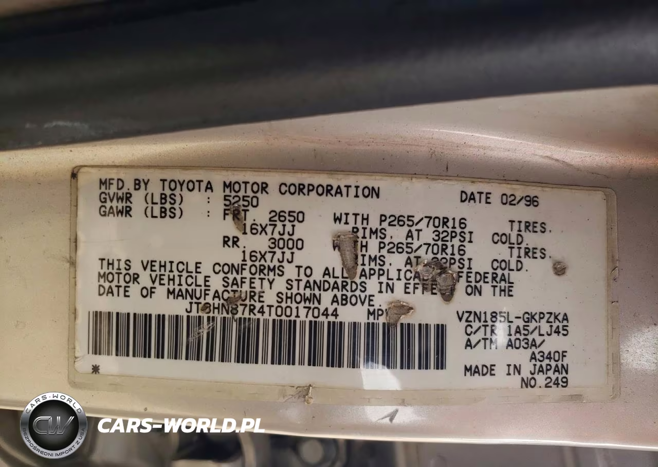 1996 Toyota 4Runner Limited VIN:JT3HN87R4T0017044 - 13