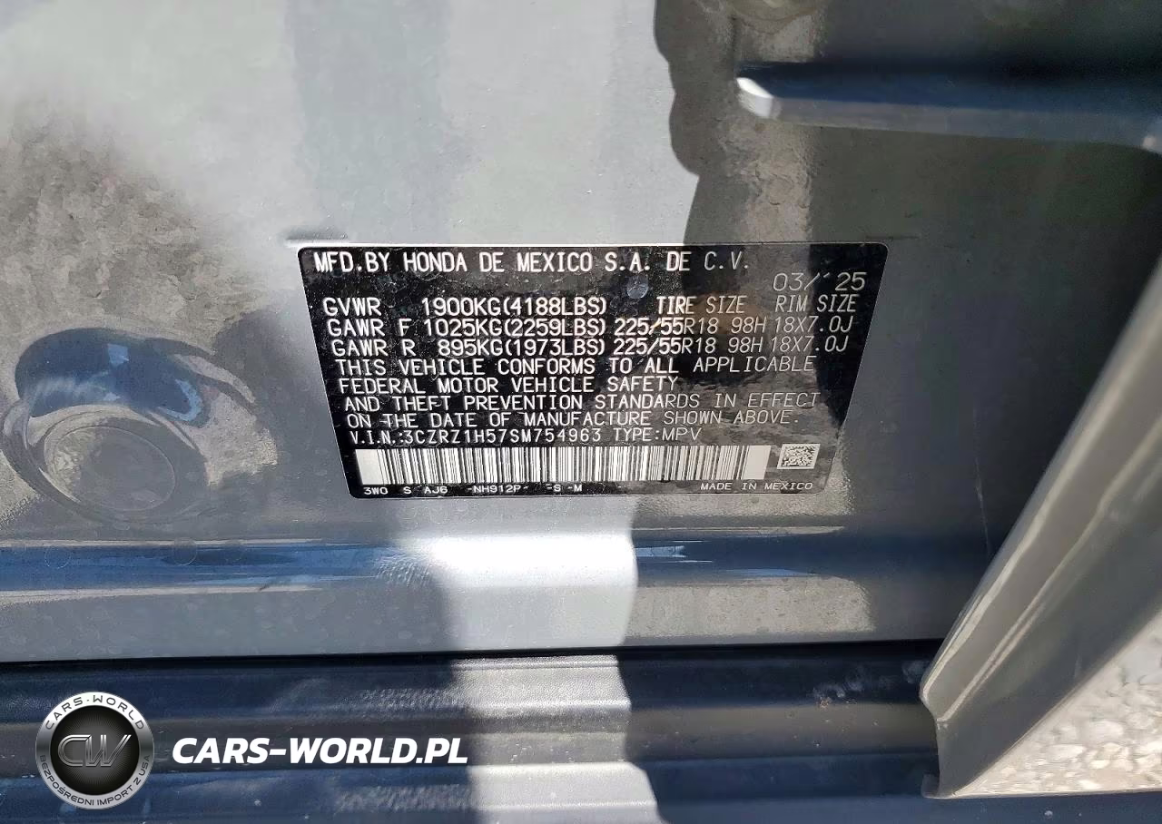 2025 Honda Hr-V Sport VIN:3CZRZ1H57SM754963 - 13