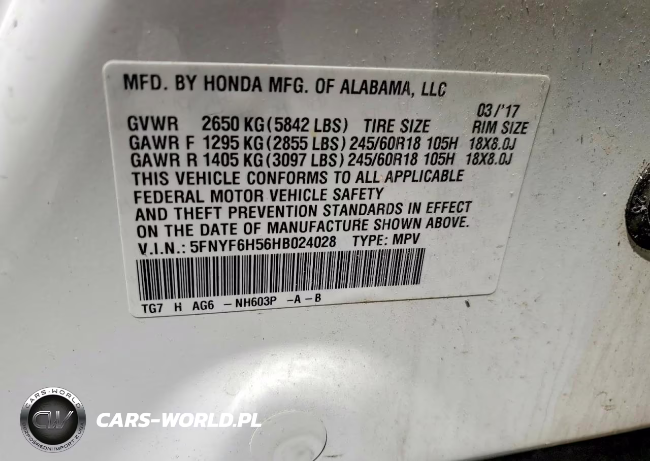 2017 Honda Pilot Exl VIN:5FNYF6H56HB024028 - 13