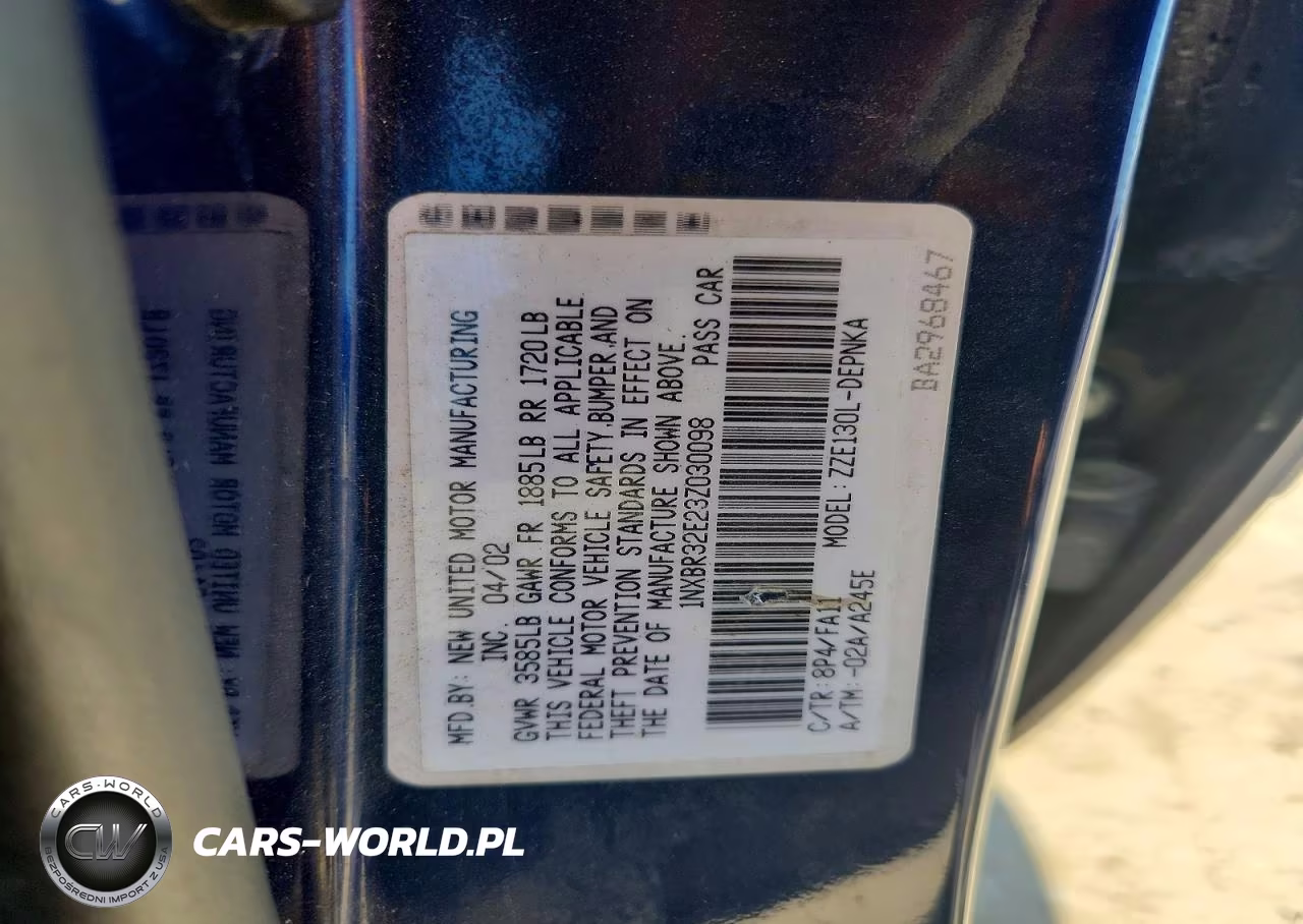 2003 Toyota Corolla Le VIN:1NXBR32E23Z030098 - 12