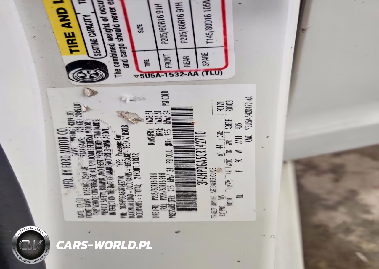 2012 Ford Fusion S VIN:3FAHP0GA5CR142710 - 12