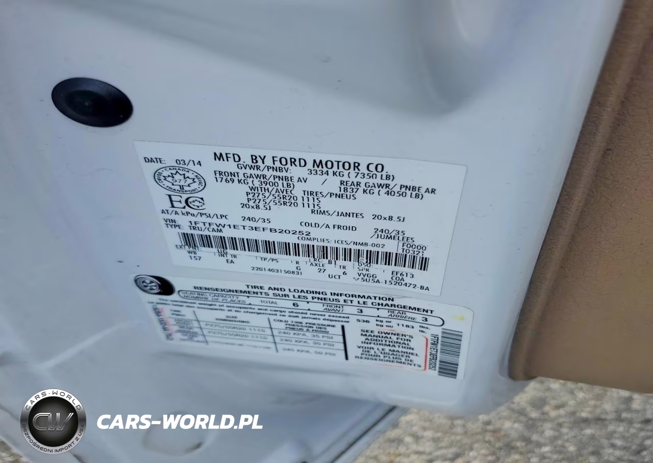2014 Ford F150 Supercrew VIN:1FTFW1ET3EFB20252 - 12