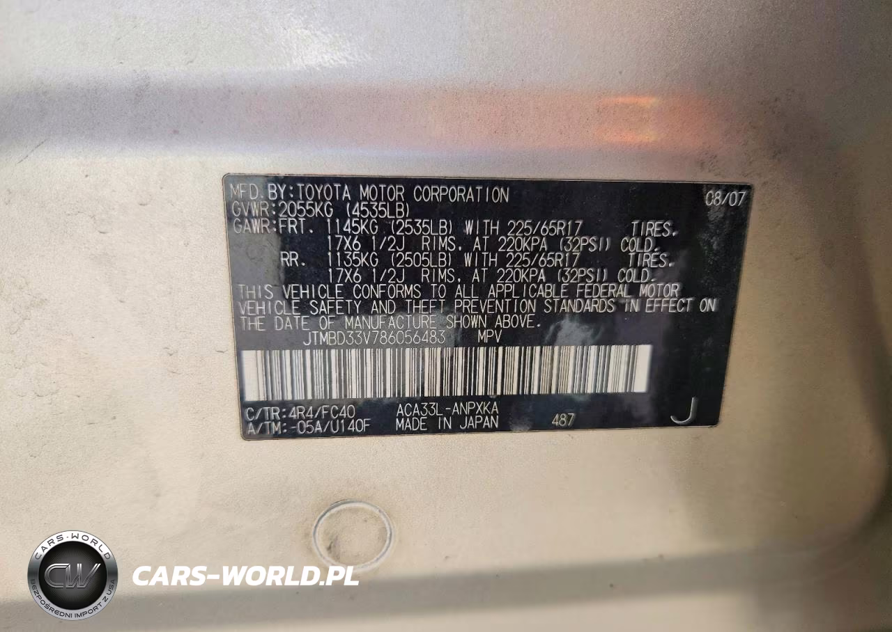 2008 Toyota Rav4 Base VIN:JTMBD33V786056483 - 13