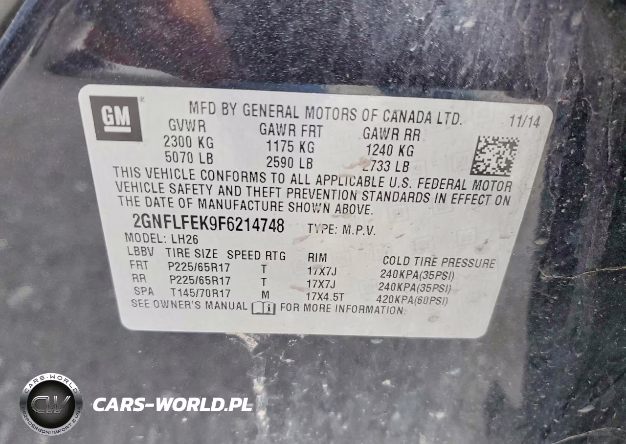 2015 Chevrolet Equinox Lt VIN:2GNFLFEK9F6214748 - 13
