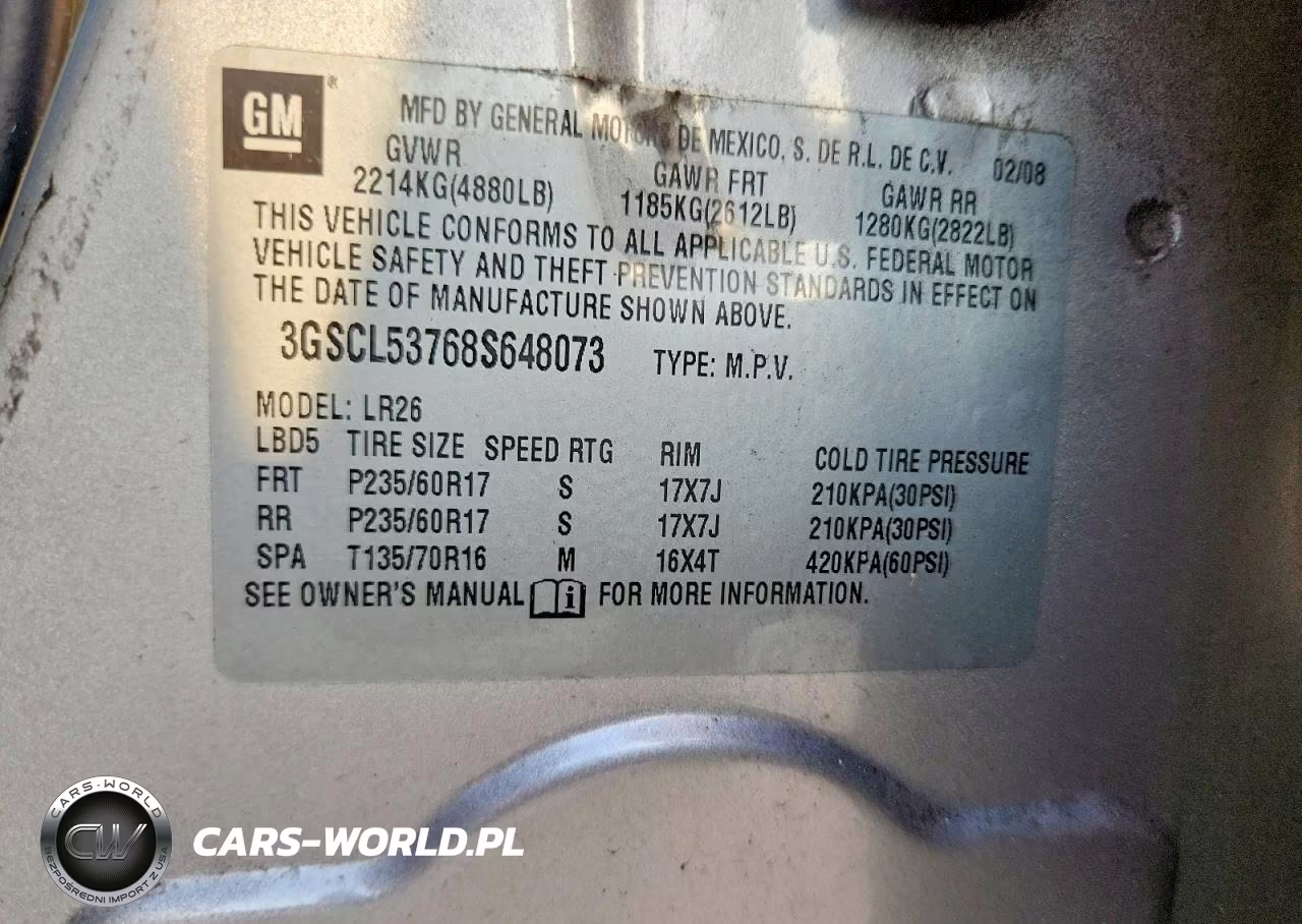 2008 Saturn Vue Xr VIN:3GSCL53768S648073 - 13