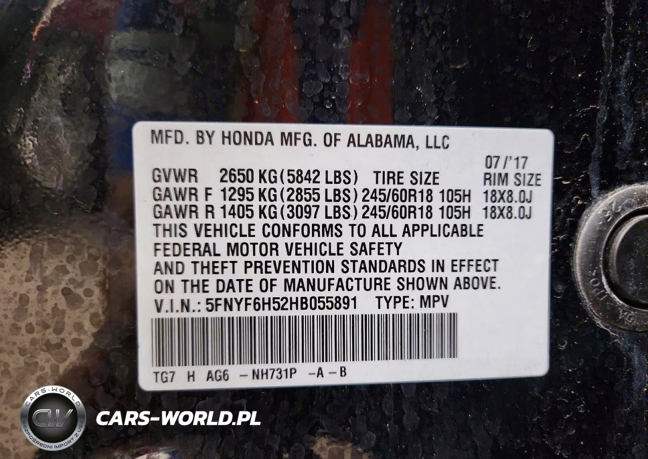2017 Honda Pilot VIN:5FNYF6H52HB055891 - 13