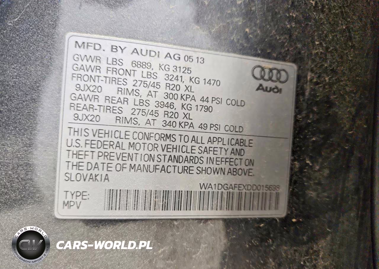 2013 Audi Q7 Prestige VIN:WA1DGAFEXDD015698 - 13