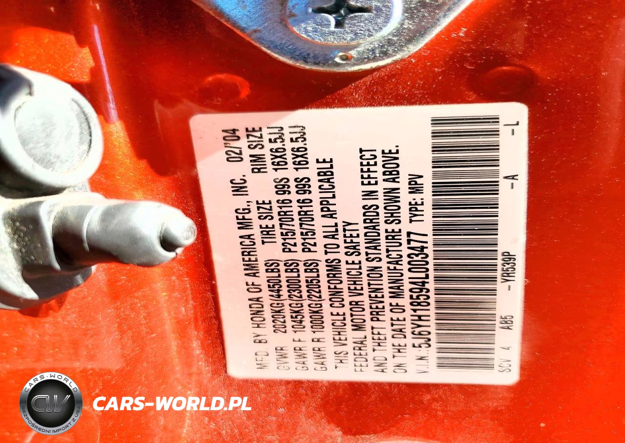2004 Honda Element Ex VIN:5J6YH18594L003477 - 12