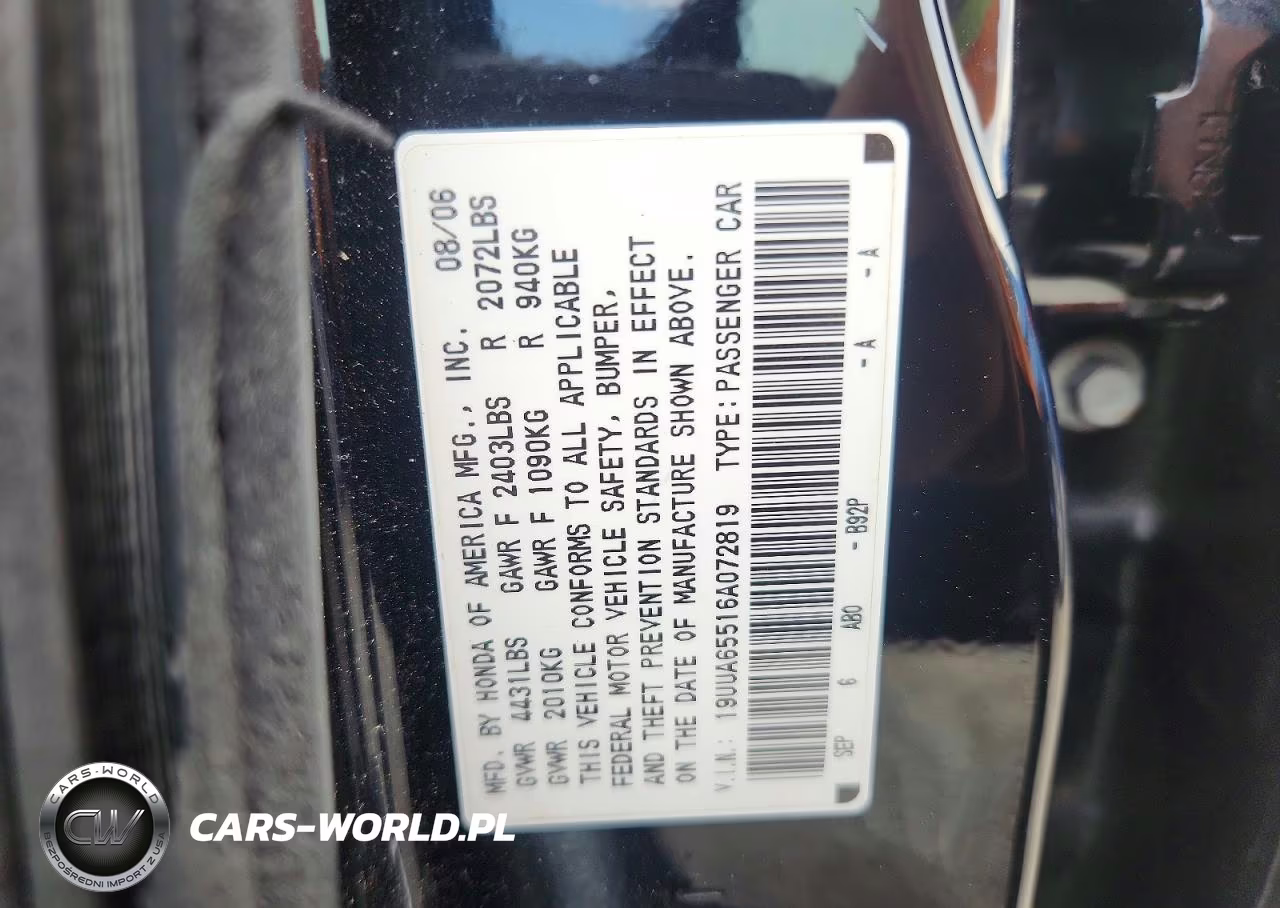 2006 Acura 3.2Tl VIN:19UUA65516A072819 - 12