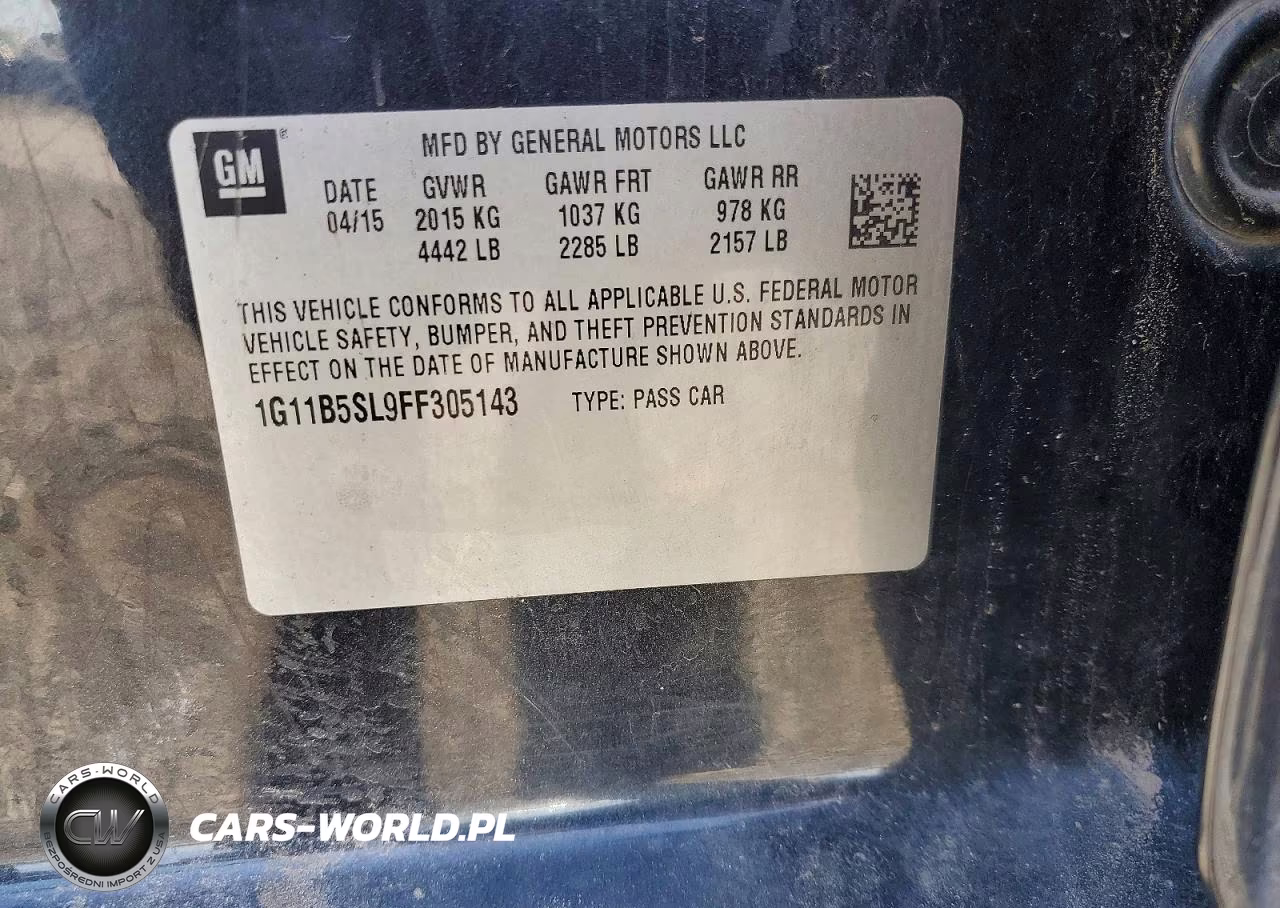 2015 Chevrolet Malibu Ls VIN:1G11B5SL9FF305143 - 12
