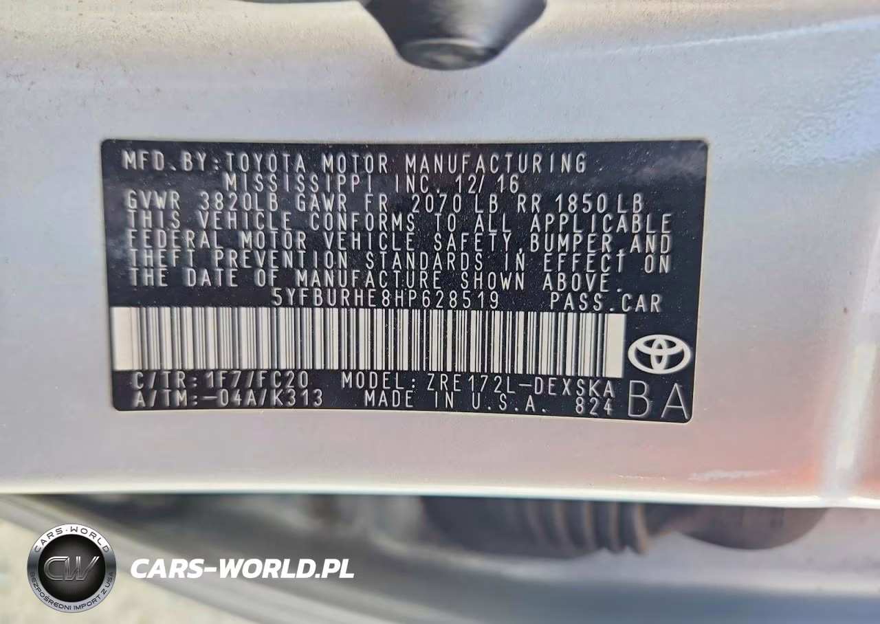 2017 Toyota Corolla Se VIN:5YFBURHE8HP628519 - 12