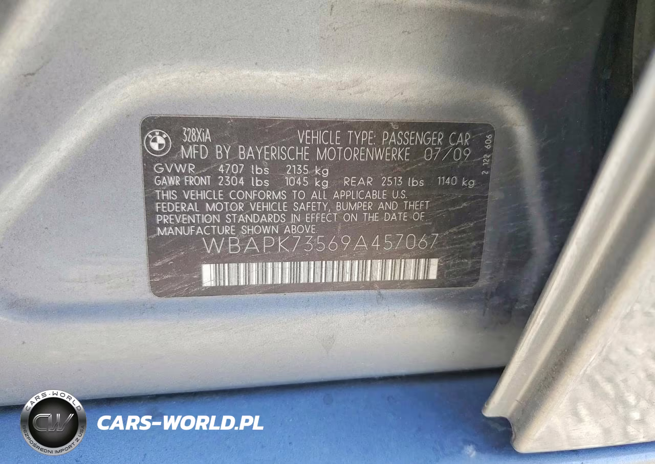 2009 BMW 328 Xi VIN:WBAPK73569A457067 - 13