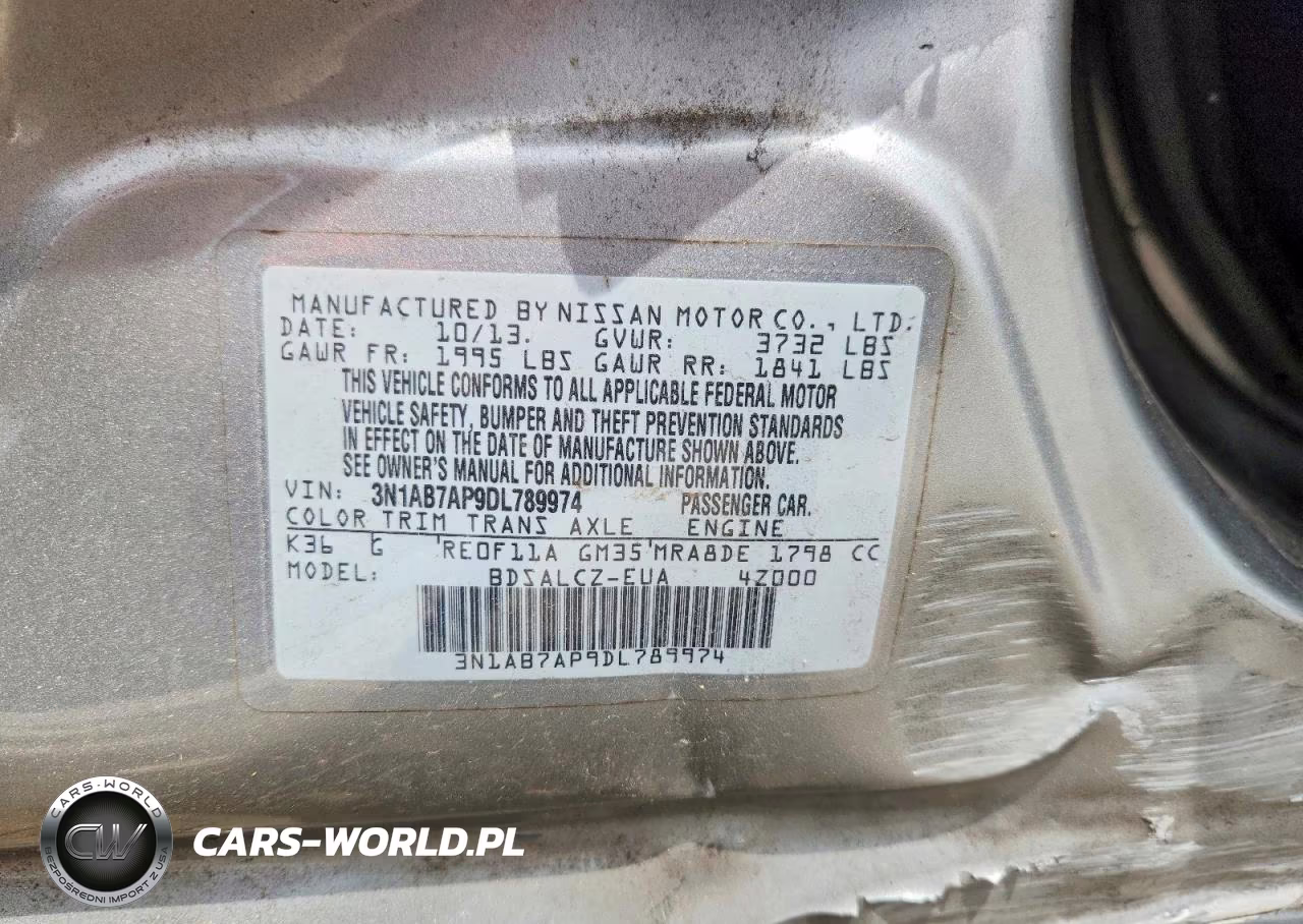 2013 Nissan Sentra S VIN:3N1AB7AP9DL789974 - 13