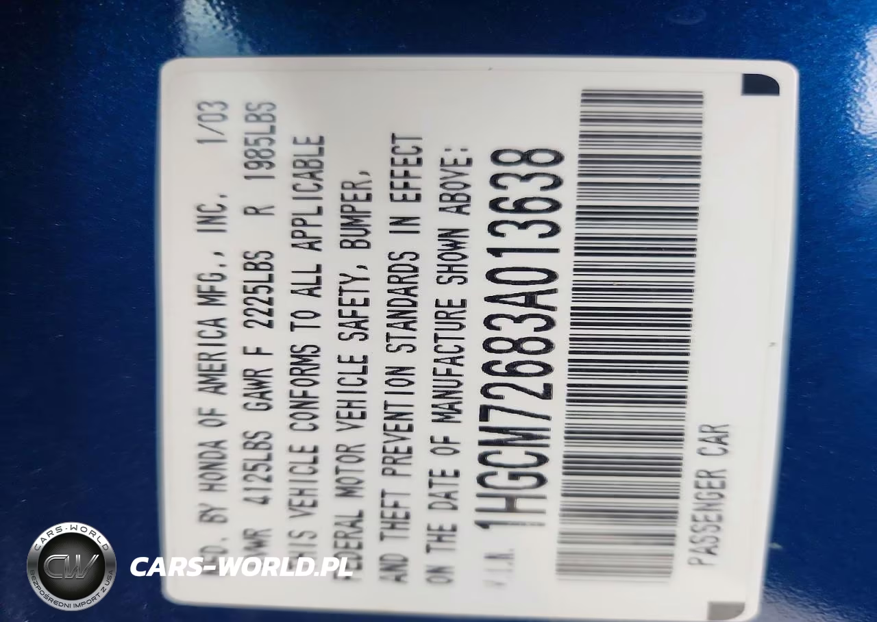 2003 Honda Accord VIN:1HGCM72683A013638 - 12