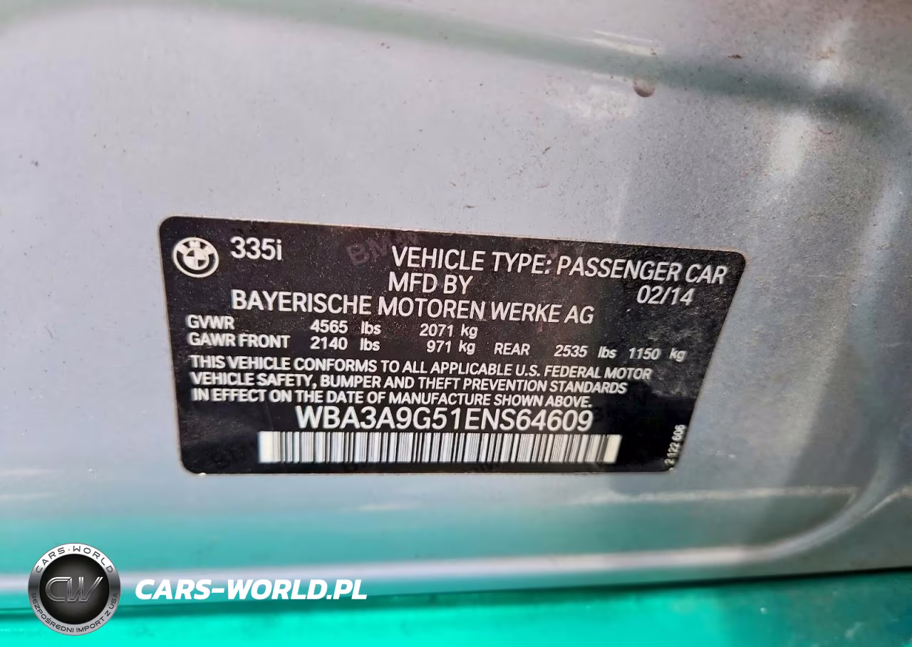 2014 BMW 335 I VIN:WBA3A9G51ENS64609 - 12