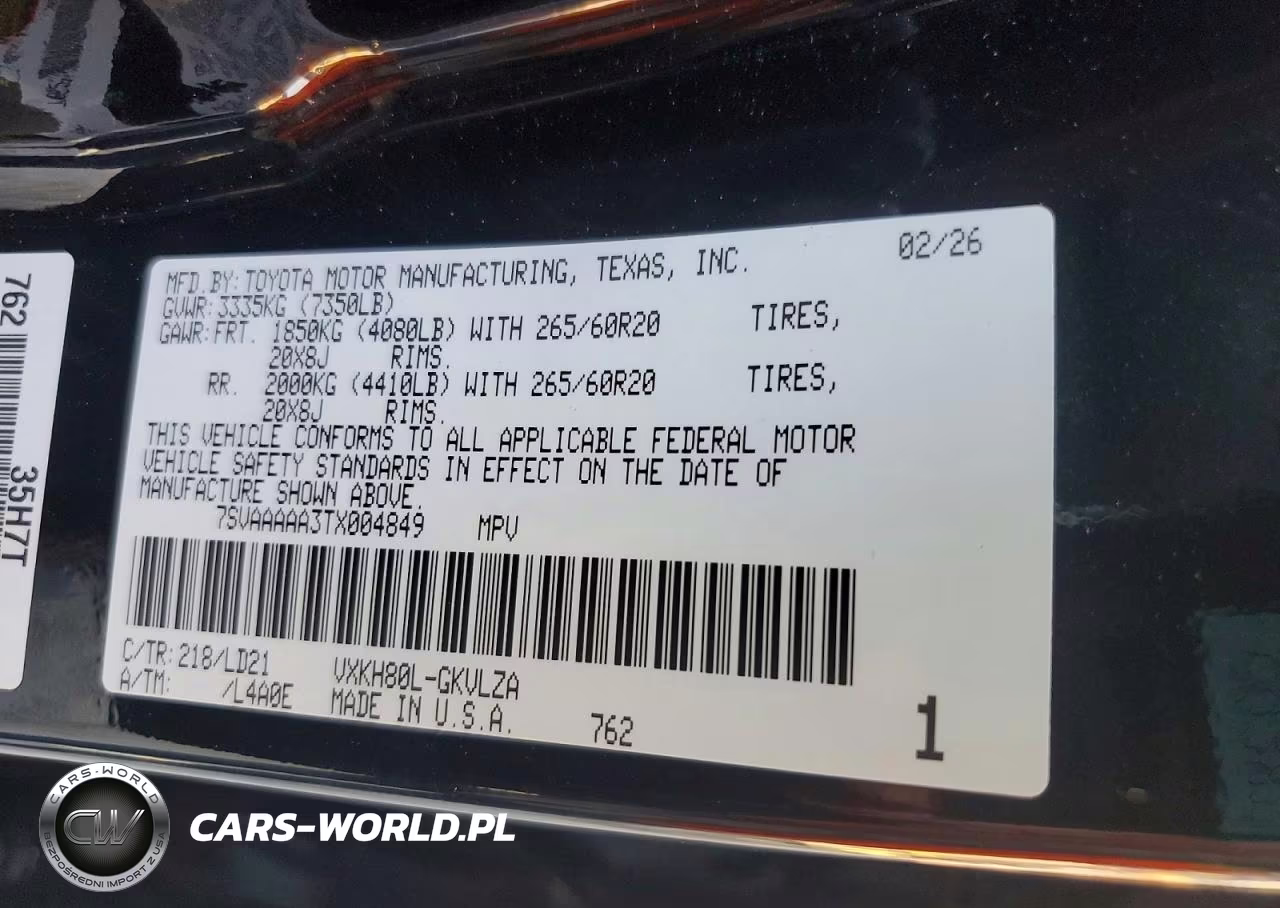 2026 Toyota Sequoia Limited VIN:7SVAAAAA3TX004849 - 13