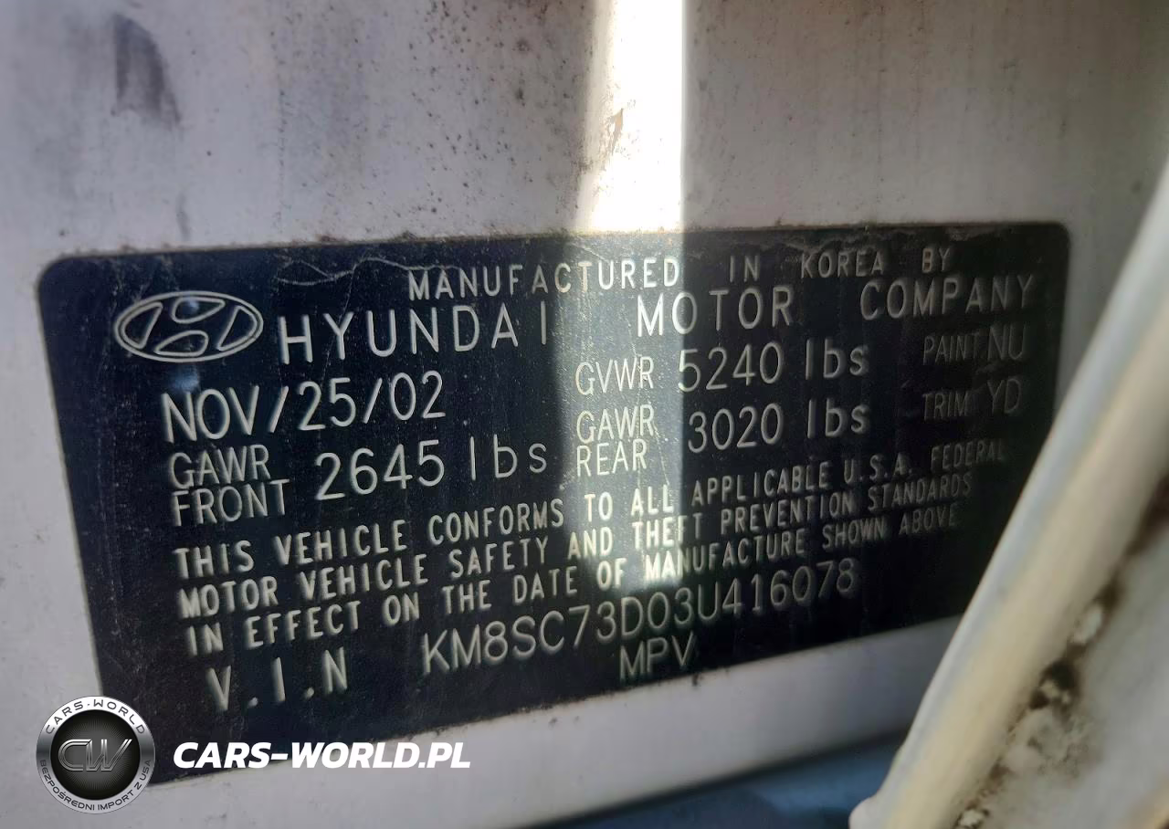 2003 Hyundai Santa Fe Gls VIN:KM8SC73D03U416078 - 12