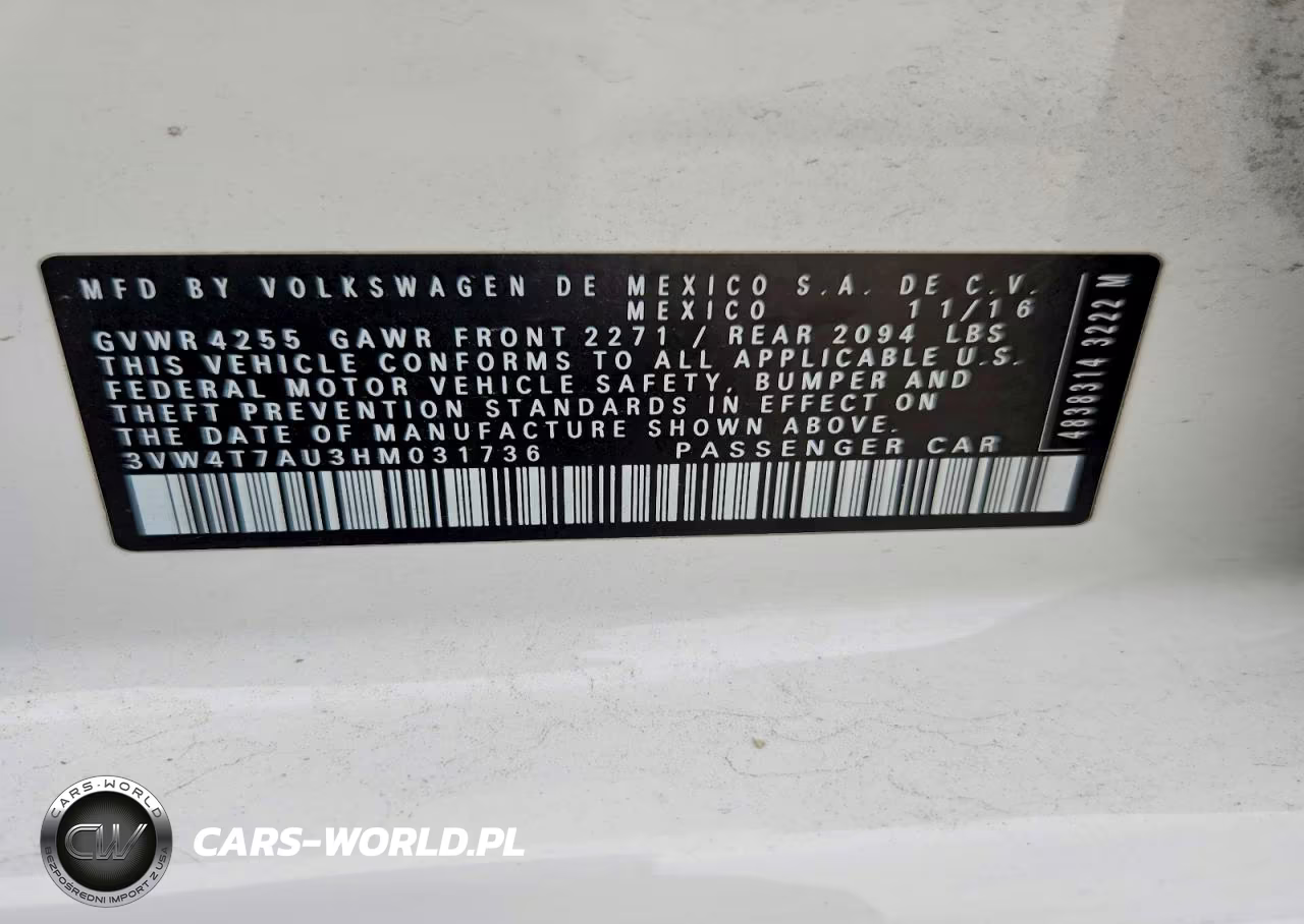 2017 Volkswagen Gti S VIN:3VW4T7AU3HM031736 - 12