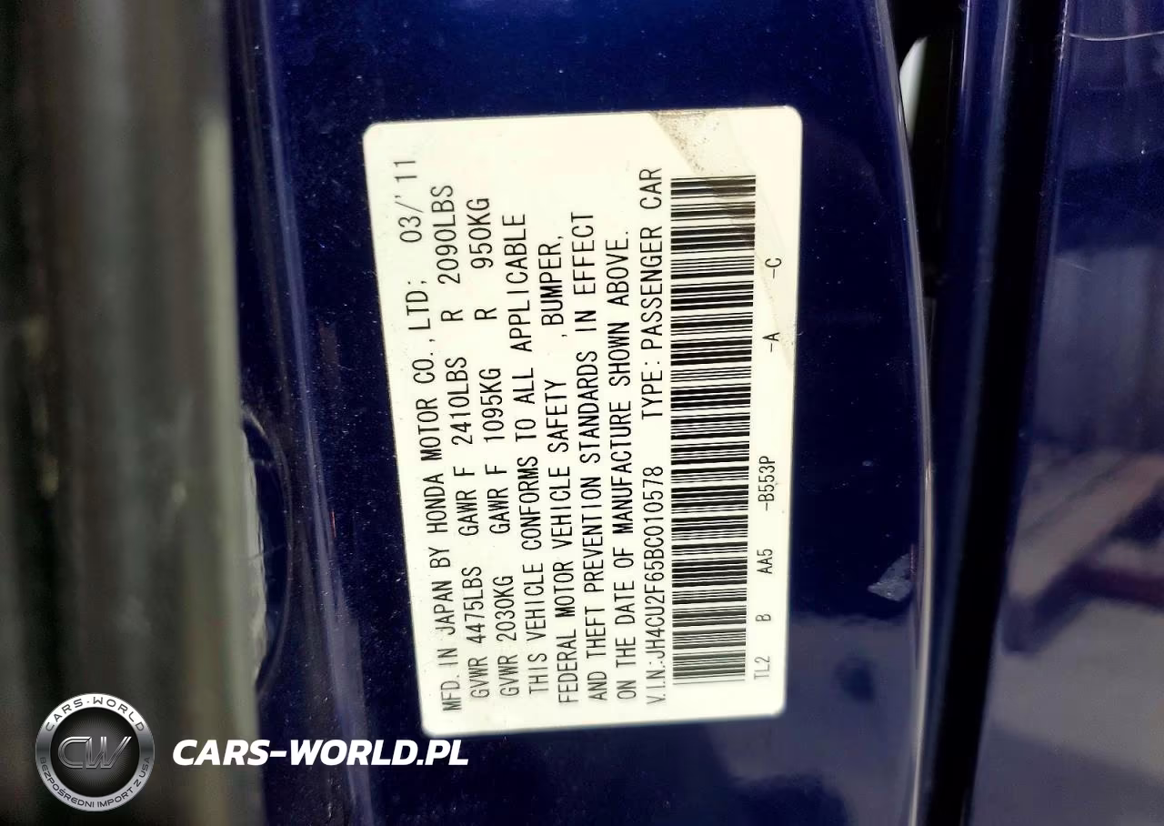 2011 Acura Tsx VIN:JH4CU2F65BC010578 - 12