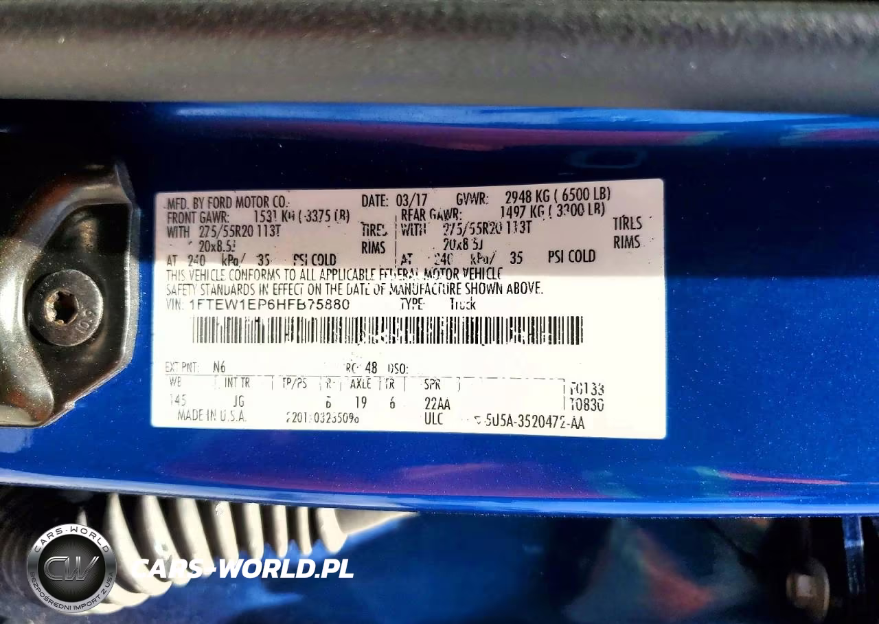 2017 Ford F150 Supercrew VIN:1FTEW1EP6HFB75880 - 13