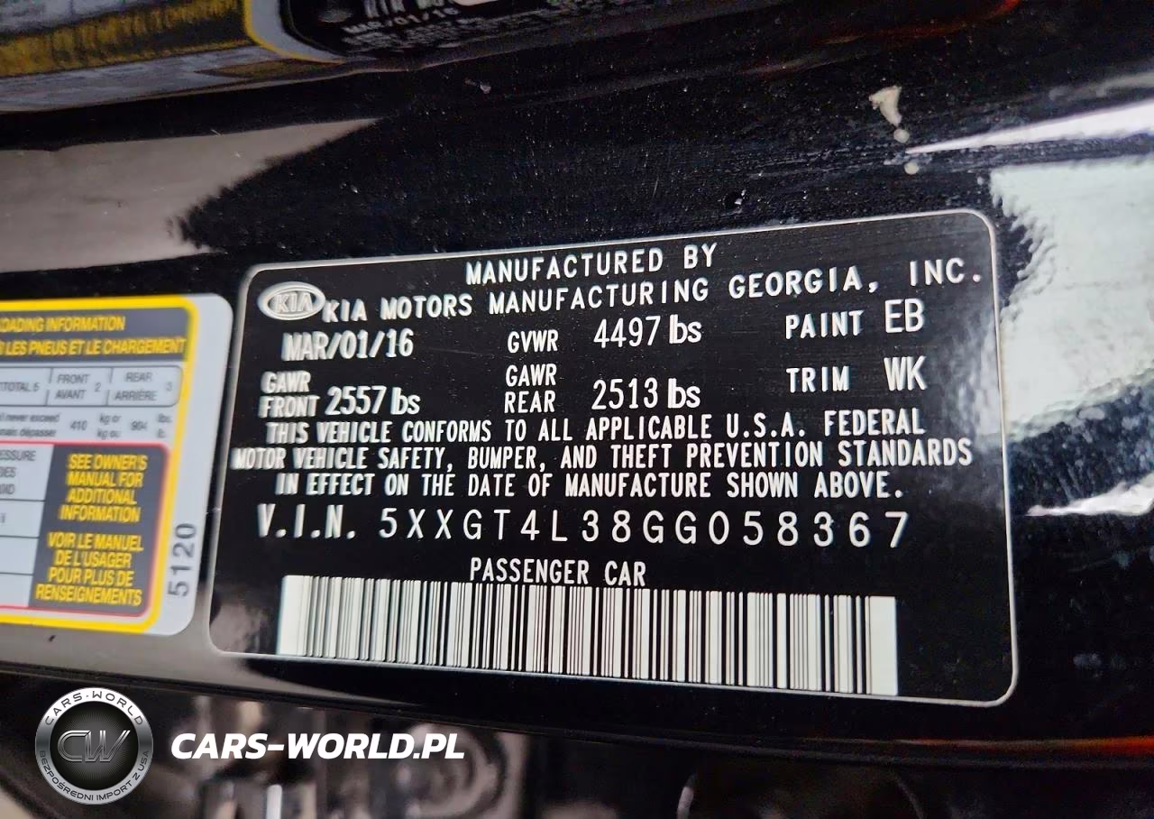 2016 Kia Optima Lx VIN:5XXGT4L38GG058367 - 12