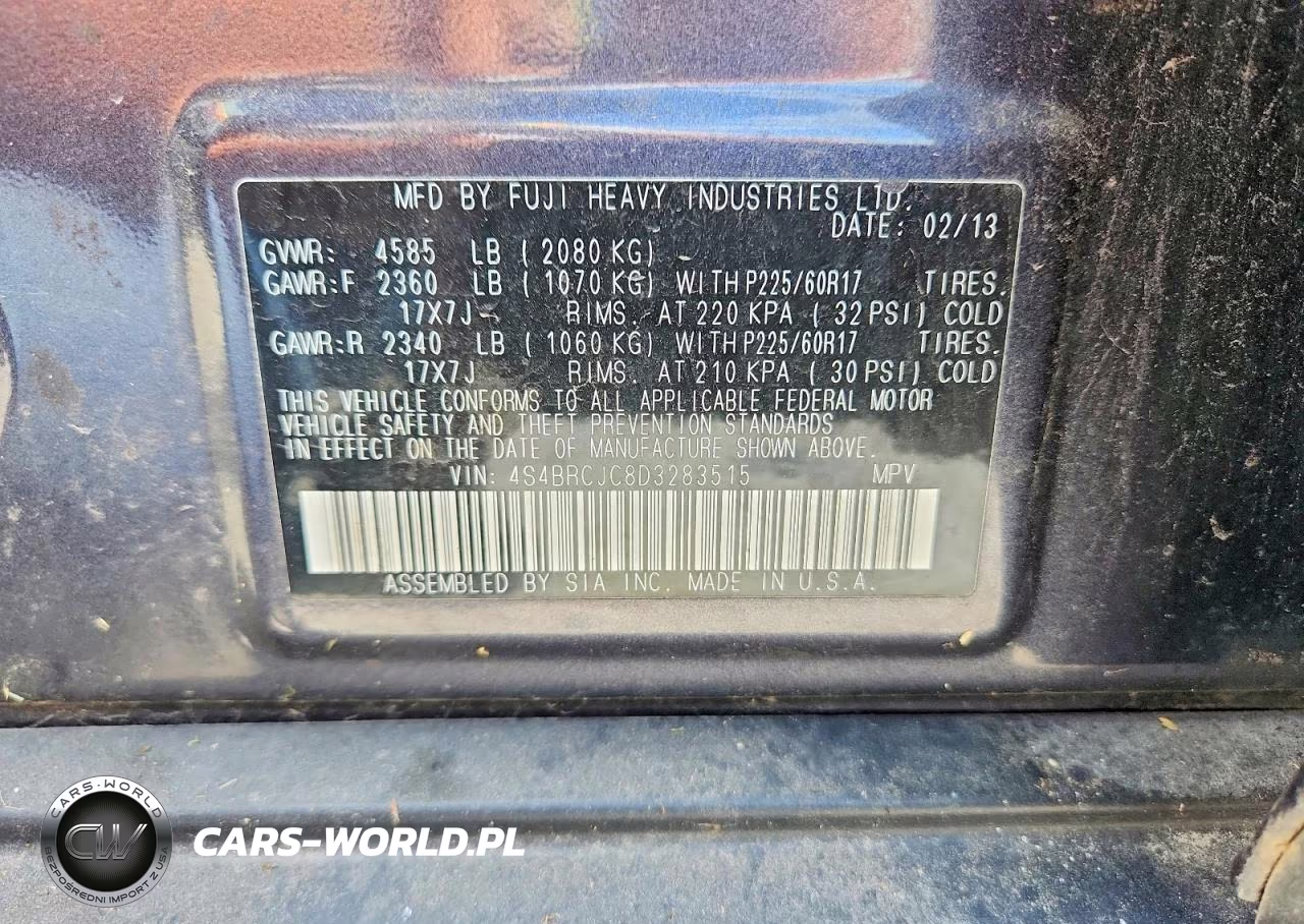 2013 Subaru Outback 2.5I Limited VIN:4S4BRCJC8D3283515 - 13
