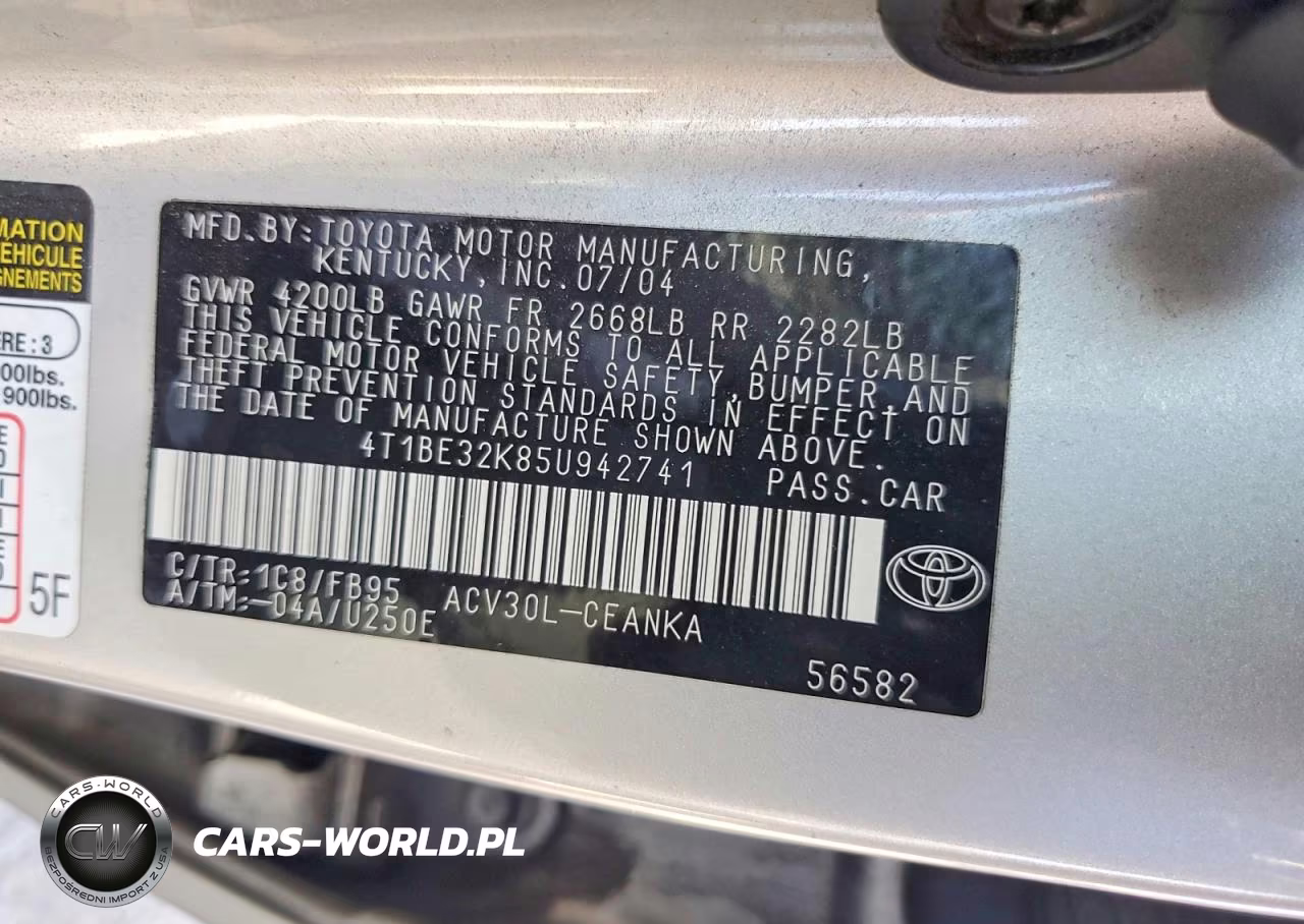 2005 Toyota Camry Le VIN:4T1BE32K85U942741 - 12
