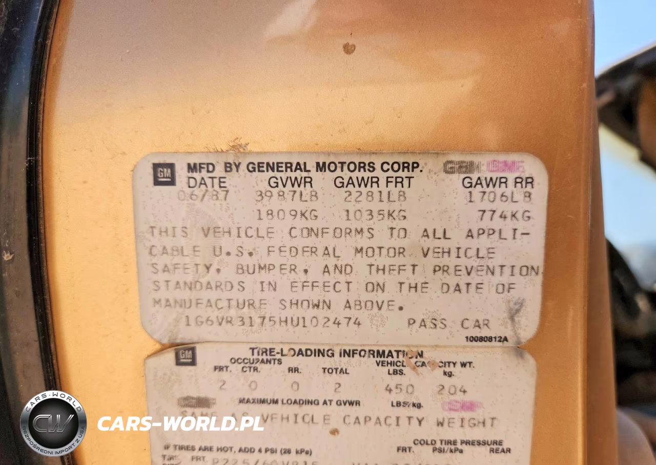 1986 Cadillac Allante VIN:1G6VR3175HU102474 - 12