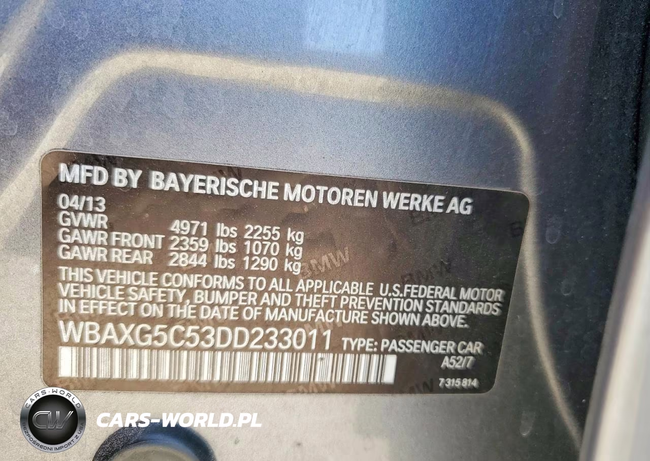 2013 BMW 528 I VIN:WBAXG5C53DD233011 - 12