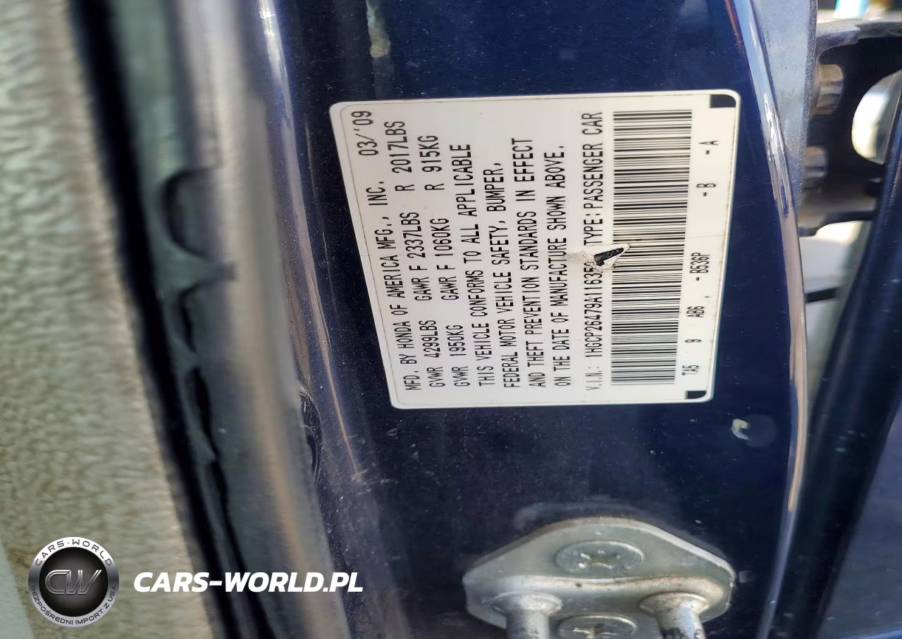 2009 Honda Accord Lxp VIN:1HGCP26479A116352 - 12