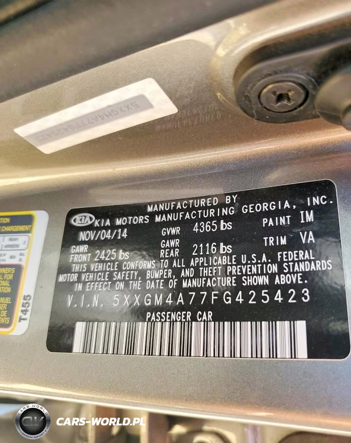 2015 Kia Optima Lx VIN:5XXGM4A77FG425423 - 12