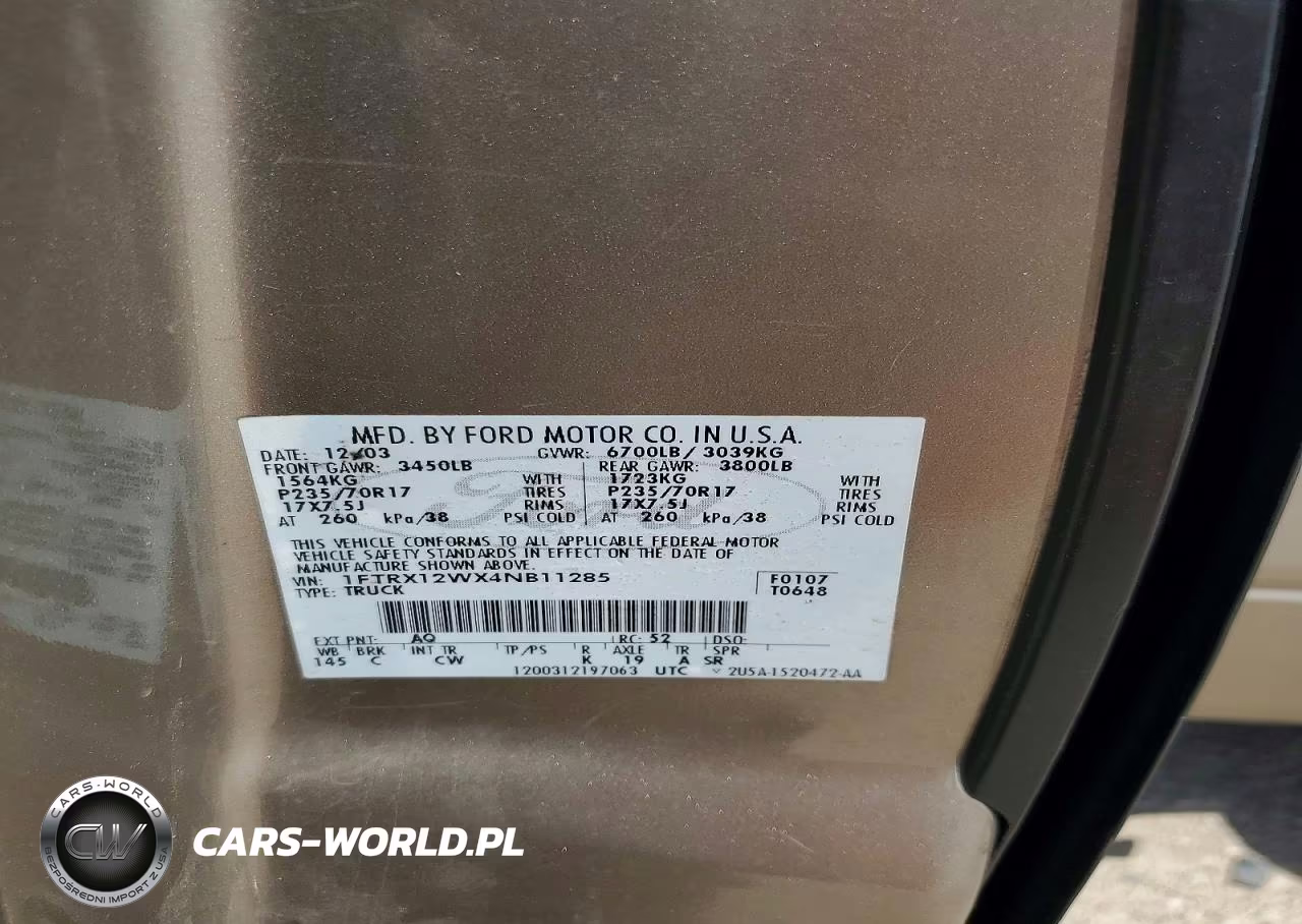 2004 Ford F150 VIN:1FTRX12WX4NB11285 - 12