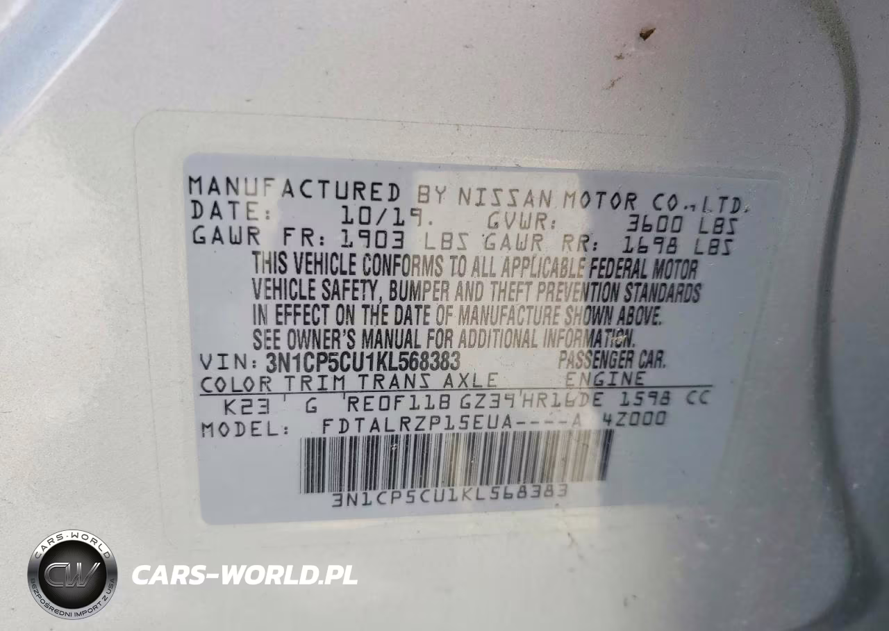 2019 Nissan Kicks S VIN:3N1CP5CU1KL568383 - 13