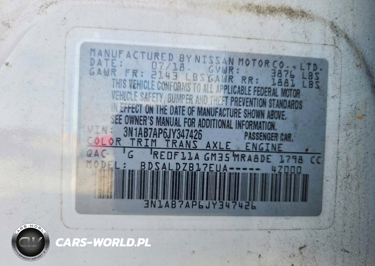 2018 Nissan Sentra Sv VIN:3N1AB7AP6JY347426 - 13