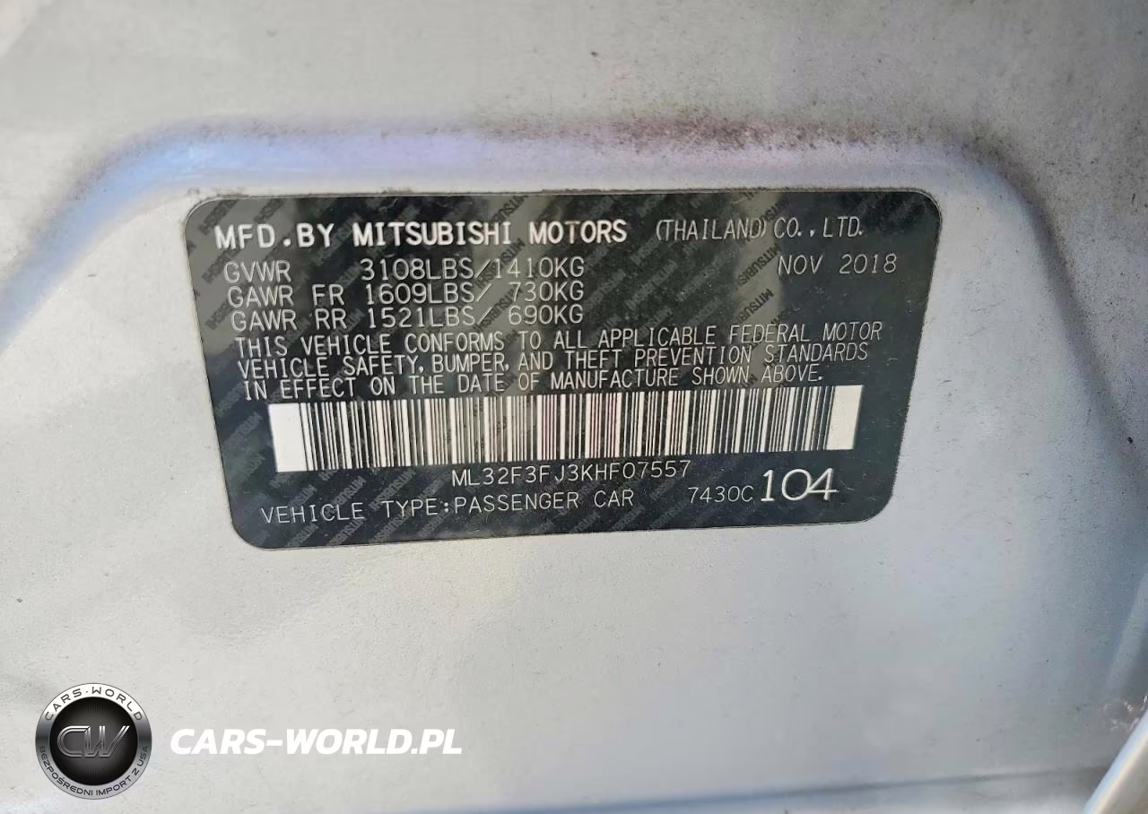 2019 Mitsubishi Mirage G4 Es VIN:ML32F3FJ3KHF07557 - 13
