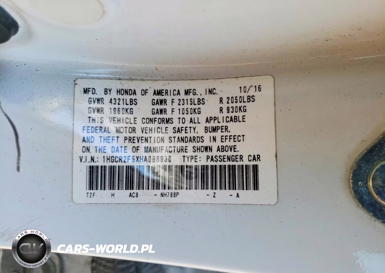 2017 Honda Accord Sport VIN:1HGCR2F5XHA088936 - 13
