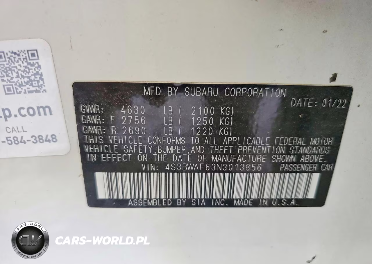 2022 Subaru Legacy Premium VIN:4S3BWAF63N3013856 - 12