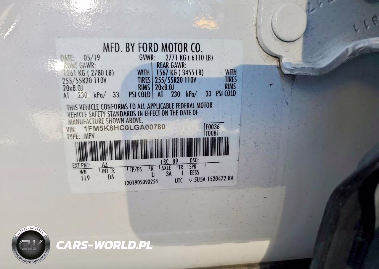 2020 Ford Explorer Platinum VIN:1FM5K8HC0LGA00780 - 12