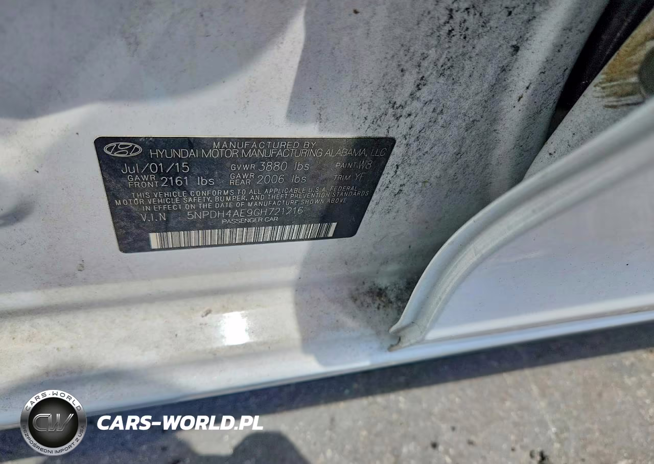 2016 Hyundai Elantra Se VIN:5NPDH4AE9GH721216 - 12