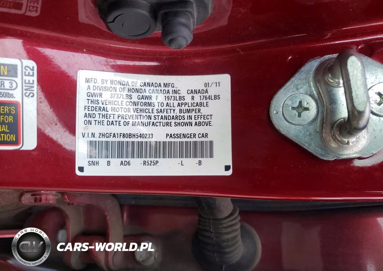 2011 Honda Civic Ex VIN:2HGFA1F80BH540233 - 12