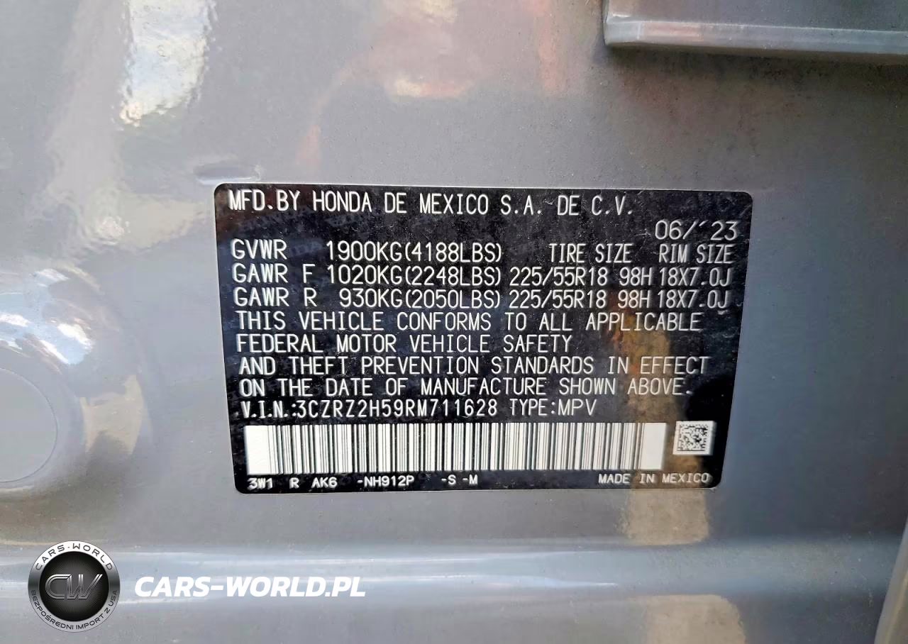 2024 Honda Hr-V Sport VIN:3CZRZ2H59RM711628 - 14