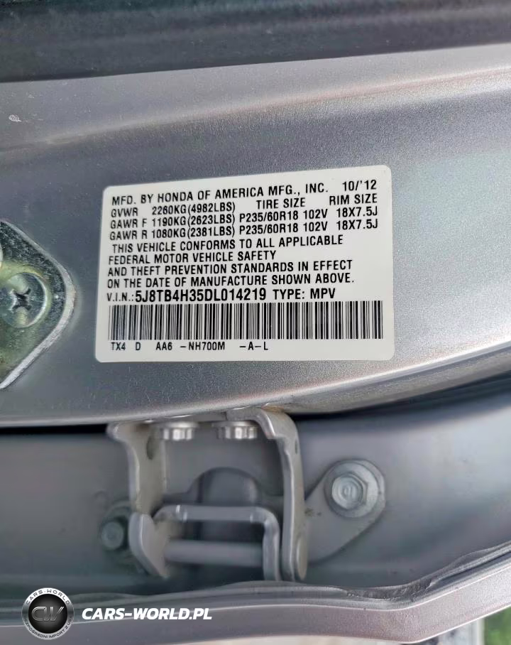 2013 Acura Rdx VIN:5J8TB4H35DL014219 - 13