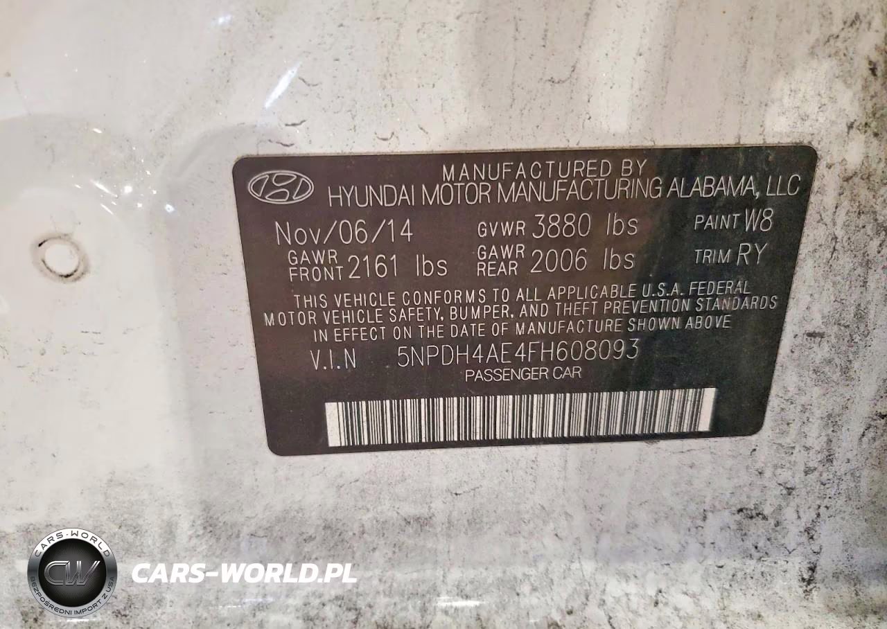 2015 Hyundai Elantra Se VIN:5NPDH4AE4FH608093 - 12