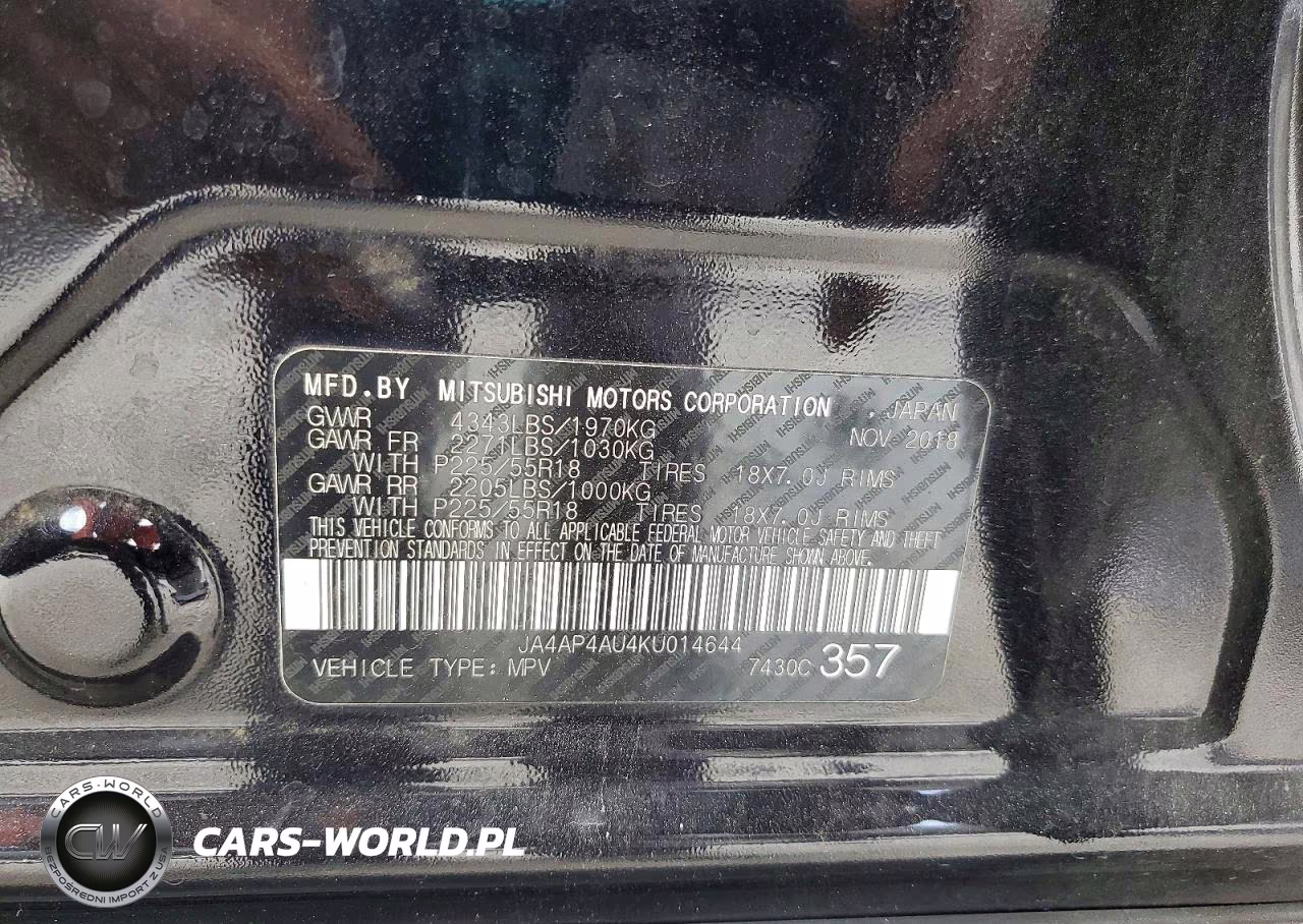 2019 Mitsubishi Outlander Sport Se VIN:JA4AP4AU4KU014644 - 12