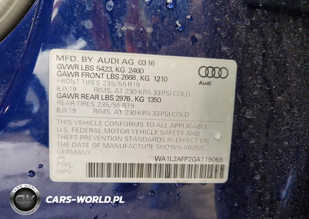 2016 Audi Q5 Premium Plus VIN:WA1L2AFP2GA119068 - 13