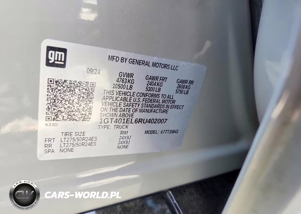 2024 GMC Siera VIN:1GT401EL6RU402007 - 13