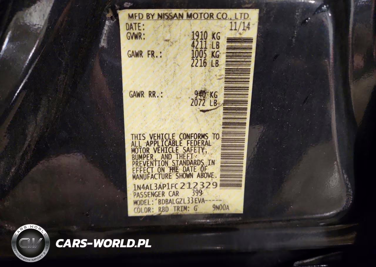 2015 Nissan Altima 2.5 S VIN:1N4AL3AP1FC212329 - 13