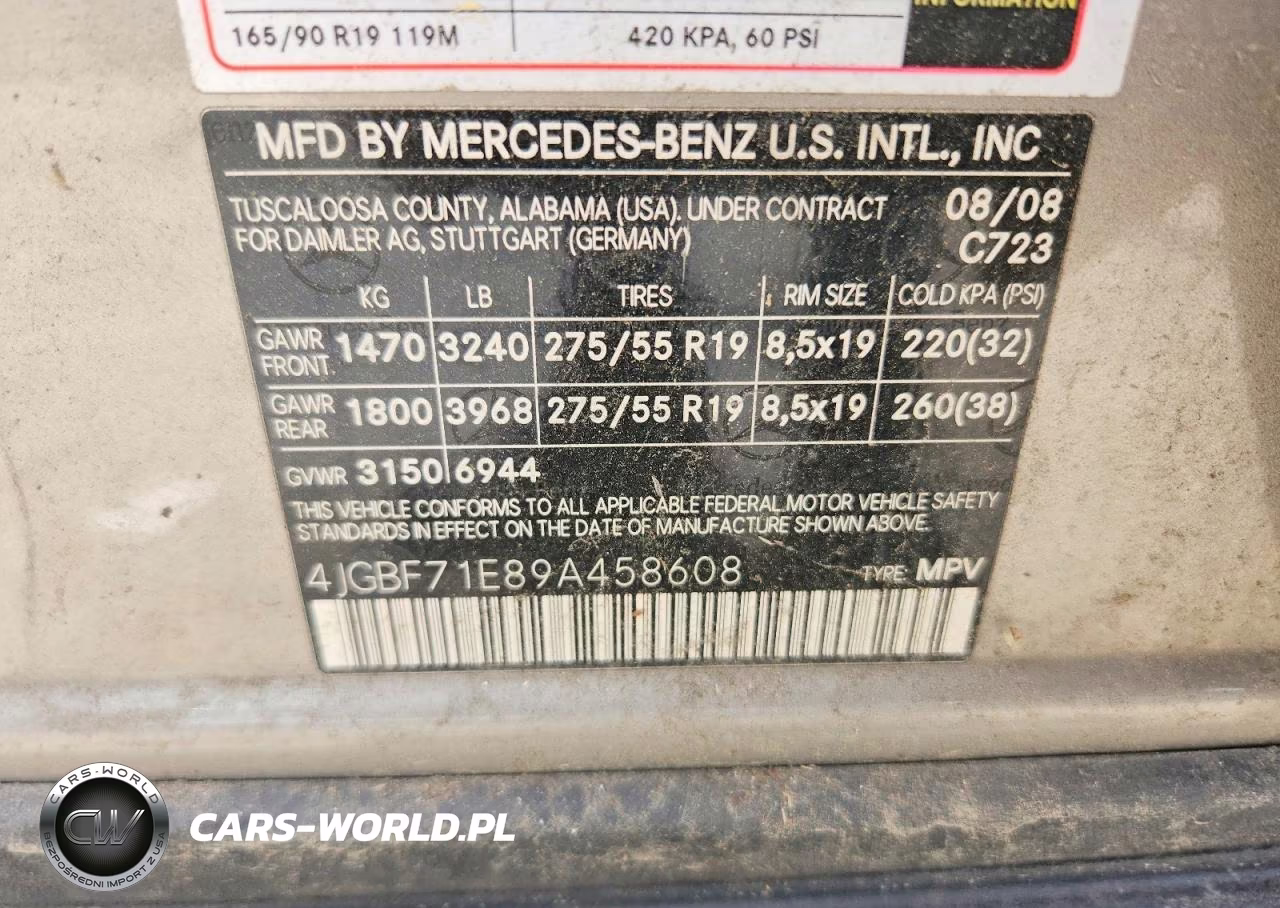 2009 Mercedes-Benz Gl 450 4Matic VIN:4JGBF71E89A458608 - 13