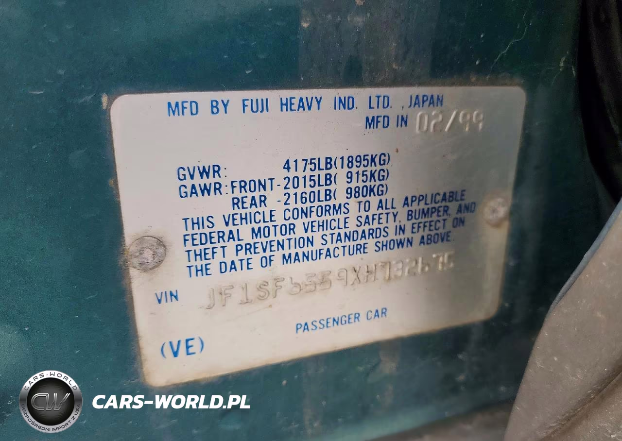 1999 Subaru Forester S VIN:JF1SF6559XH732675 - 13